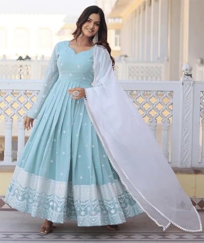 Image of KEDARFAB Womens Anarkali Kurta With Dupatta Set