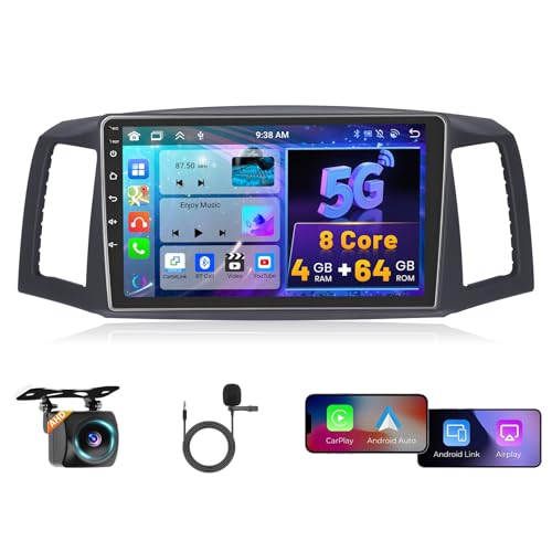 8Core 4+64G Upgrade Car Radio for Jeep Grand Cherokee 2004-2007:Android 13 Car Stereo with Wireless Carplay Android Auto, 10.1'' IPS 1280 * 720 Touch Screen Bluetooth 5.0 Radio for Cherokee with DSP