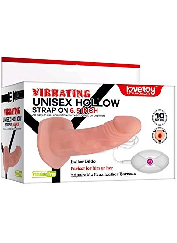 Gode ceinture creux vibrant avec stimulation intense unisexe