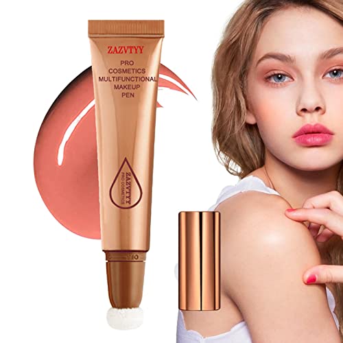 Liquid Contours Beauty Wand Highlighter and Bronzer Stick with Cushion Applicator Attached Long Lasting Natural Shimmer Smooth Silky Cream Face Highlighter Bronzer Stick Makeup - Image 8