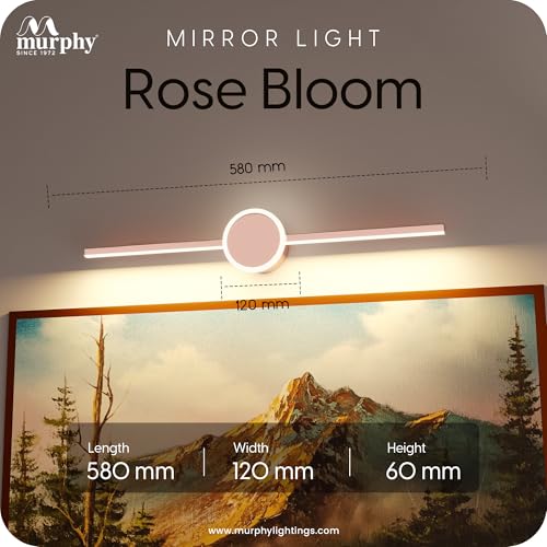 Image of Murphy 16W+2W LED Mirror Light | 3 Color Changing (White /Warm /Natural) | Full Copper Finish - Sun Design, Modern Over Mirror Vanity /Bathroom Light | Pack of 1 | 2-Year Warranty
