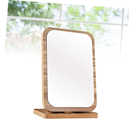 Espejo para maquillaje de madera plegable grande miniatura 6
