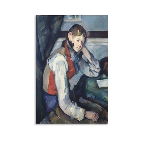 Paul Cezanne�|�[���E�Z�U���k�s�Ԃ��x�X�g�𒅂����N�t����|�X�^�[ ���� �G �L�����o�X �ǃA�[�g ���r���O���[�� �Q�� ��� �p�l��20x30inch(50x75cm)