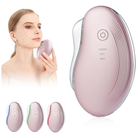 IeBilif Heat Electric Gua Sha Tool, Face Massager 4-in-1 Multiple Function Gua Sha Electric Massager for The Face and Neck Cover
