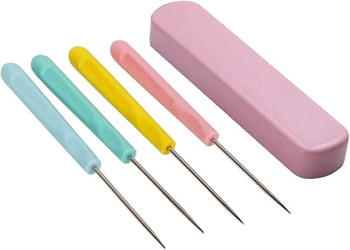 LSTCPGLAI 1 juego de herramientas de manualidades a mano, mango de plástico, punzón de costura, punzón de costura para punzón, accesorios de costura