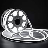 Shine Decor 82FT/25M LED Neon Rope Lights, Cool White AC 110V-120V Neon LED Strip Lights, Flexible W