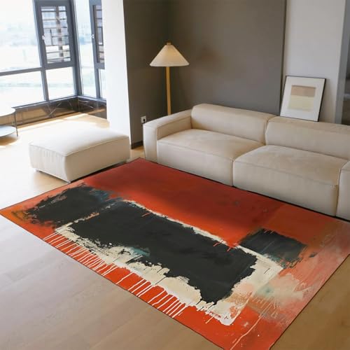 Tapis pour salon antidérapant et lavable en machine 120x150cm style rétro - 3