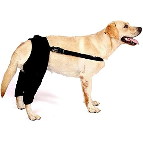 SMALLLEE_LUCKY_STORE Dog Knee Brace for Back Leg Torn ACL Neoprene Canine Stifle Support Hip Hock Joint Compression Wrap Sprains Injury Protection Loss of Stability from Arthritis Relieve Pain Cover