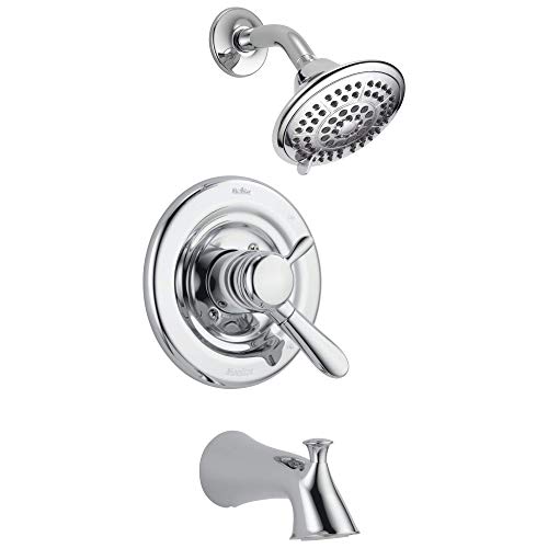 Delta Faucet Lahara 17 Series Dual-Function Tub and Shower Trim Kit with 5-Spray Touch-Clean Shower Head Chrome T17438 (Valve Not Included)
