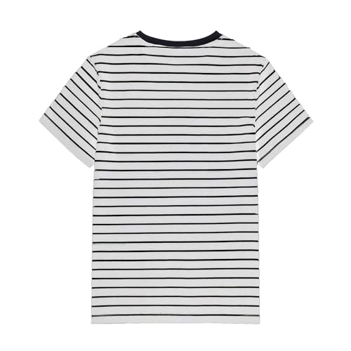 ALWAYSONE Kid's Short Sleeve T-Shirt Girls' Cotton Jersey Tee Crewneck Boys' T-Shirts Solid and Striped Tee Shirt 3-12 Years2