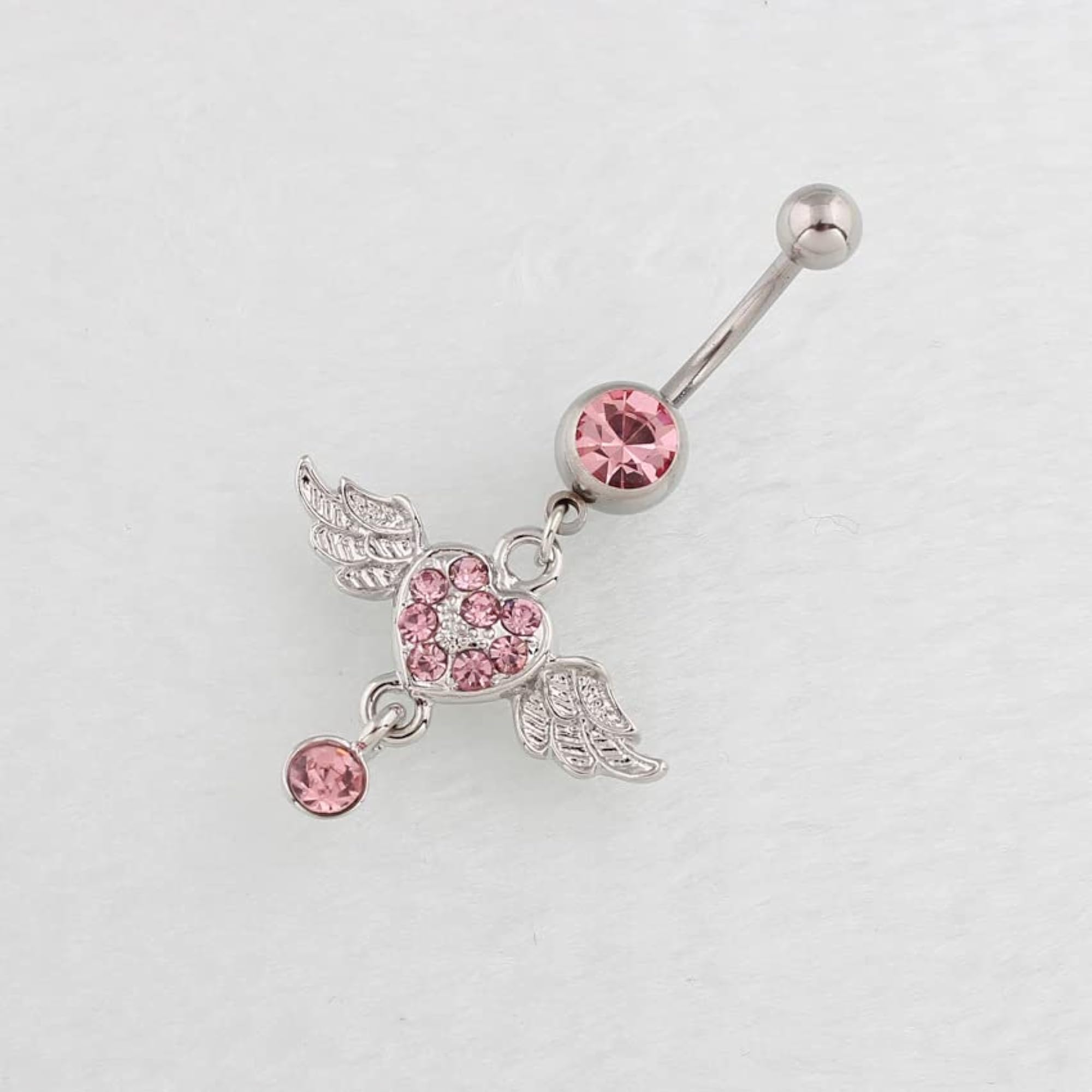 Angel Wing Belly Button Ring, Lightweight Steel Body Jewellery