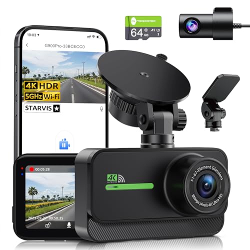 GMAIPOP Dash Cam Front and Rear,4K+2K Dash Camera for...