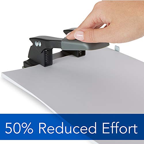 Swingline 2 Hole Punch, Comfort Handle Two Hole Puncher, 28 Sheet Punch Capacity, 50% Reduced Effort, Includes Alignment Guide, Black (74050) #TOP4