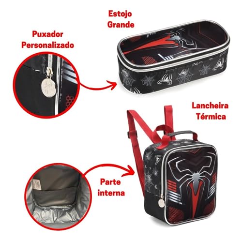 Kit Mochila Infantil Rodinhas Masculina Lancheira Estojo