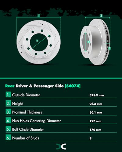 Image of SCITOO Brake Kits Front Rear Brake Rotors Brake Pad:54078;D824;54074;D757