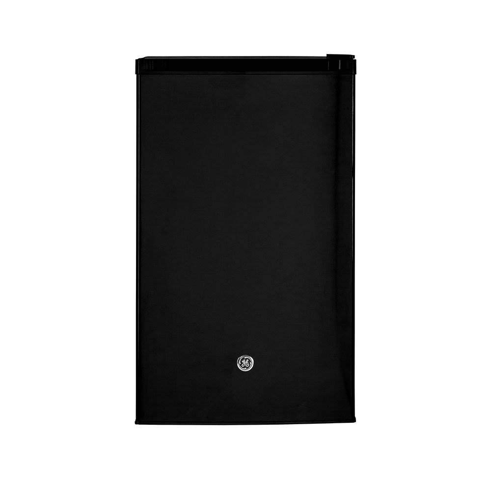 GE Mini Fridge With Freezer | 4.4 Cubic Ft. | Single-Door Design With Glass Shelves, In-Door Can Rack & Small Freezer | Small Refrigerator Perfect for the Garage, Dorm Room, or Bedroom | Black