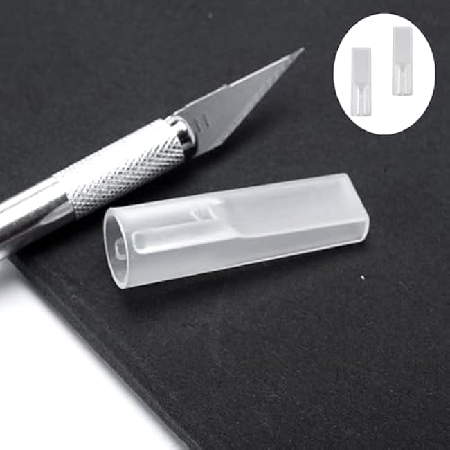 60 Pieces Carving Knife Cover Carving Knife Blade Cover Knife Carft Knife Hobby Safety Knife Covers Sleeves for Knife, White