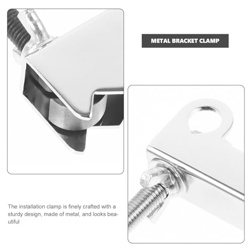 Abrazadera para montar cowbell en batería de metal plateado miniatura 3