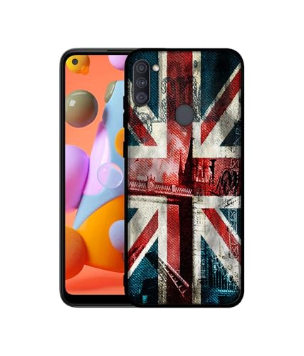Image of London Flag Wallpaper Design Premium 2D Printed Metal Back Case Cover for Samsung Galaxy A11 4G / M11 4G