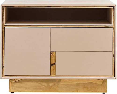 Mesita de noche Mesilla de Noche Mesita de noche blanca de 2 cajones, sofá pequeño Rectangular, mesita de noche lateral for dormitorio/sala de estar, mesas auxiliares de 25,6×17,7×19,7 pulgadas, dormi