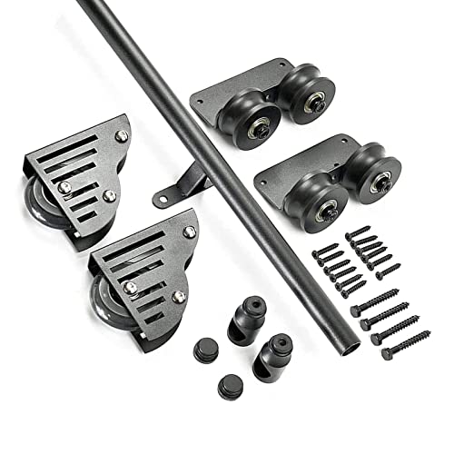 [Kit di attrezzi]: questo kit completo di binari di sospensione include 1 binario di sospensione, 2 rulli, 2 fermi pista, 2 ruote da pavimento, supporti per binari, connettori per binari e viti essenziali. Si prega di notare che solo il kit di attrezzi è in vendita, scala non inclusa. Perfetto per progetti fai da te e miglioramenti della casa, garantendo un processo di installazione fluido.