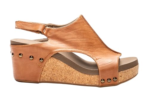 Image of Corkys Footwear Womens Carley Wedges, Featuring Corkys EVA Foam Cushioned Insoles, A 2.5 Inch Heel, Lightweight For All Day Wear, And Hook And Loop Closure