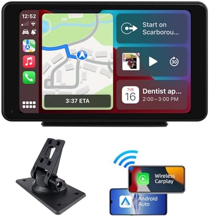 Autoradio 9 Pollici Con CarPlay Wireless E Android Auto - Touchscreen, GPS, Telecamera Retro