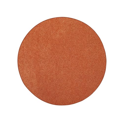 Ambiant Solid Orange Round Rug
