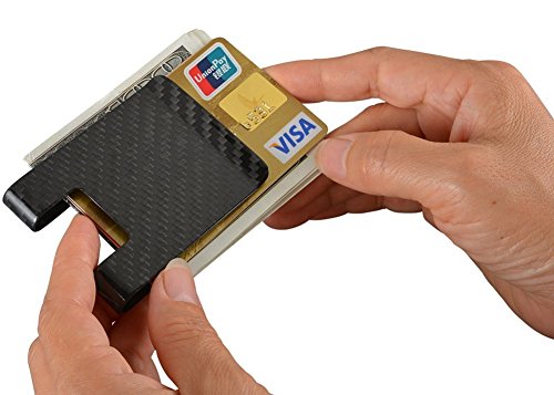 Image of CL CARBONLIFE Carbon Fiber Money Clip Wallet, Business Card Holder RFID Protector Credit Card Holder Wallet Clips For Men (X-Large, 3.5 inchx2.2 inchx0.6 inch)