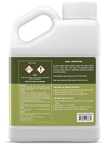 LawnStar Liquid Soil Aerator (1 Gallon) - Loosens & Conditions Compacted Soil - Alternative to Core and Mechanical Aeration - Improves Water Penetration & Drainage + Soil Oxygenation - American Made