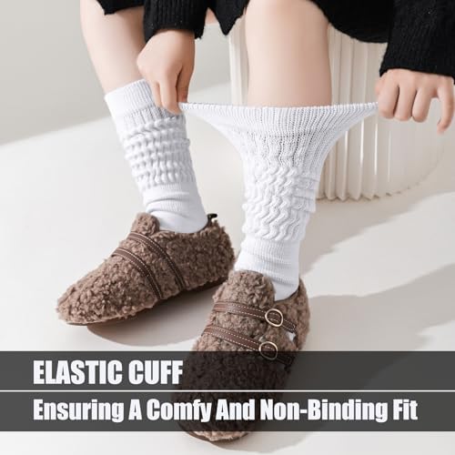 Mini angel Slouch Socks Girls Scrunch Socks Kids Knee High Socks Soft Warm Stacked Boot Socks 2/3 Pairs4