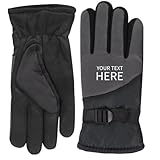 Personalized Adult Winter Gloves - Custom Work Gloves Men, Machine Washable, One Size Fits All - Ideal for Cold Winter Nights, Tumble Dry Medium (Gray)