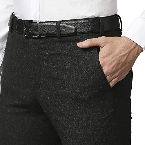 Image of Raymond Men's Polyester Blend Solid Pattern Slim Fit Flat Front Formal Trouser