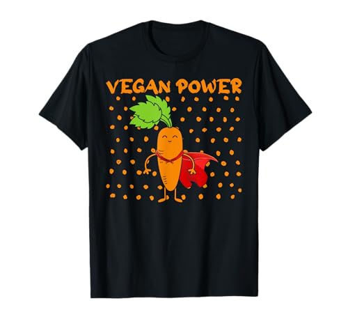 Vegan Power Carotte Humour Nutrition Santé Sport Cadeau T-Shirt