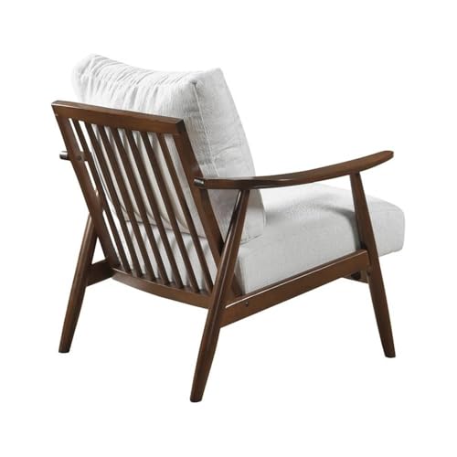 Sillón Textil Beige Estructura Madera Rubberwood miniatura 6