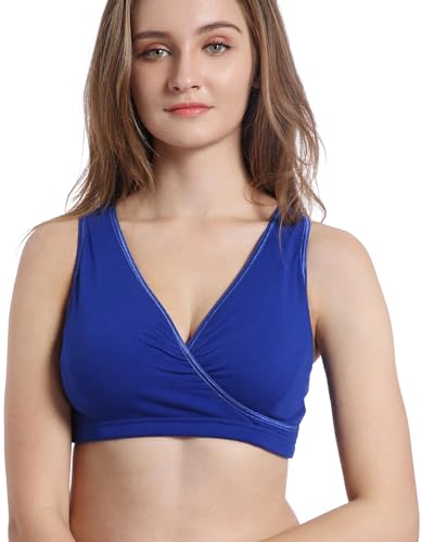 Image of CAKYE 4 Pack Nursing Bras for Breastfeeding Maternity Cotton Sleep Bralette