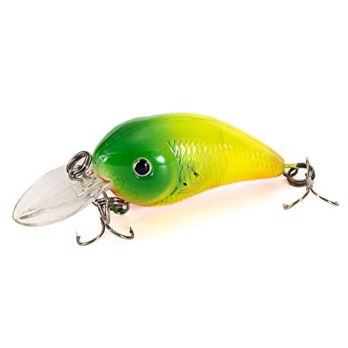 Andoer Wobbler Rattle Fishing Crankbait Flashing Artificial Hard Crank Bait Isca com ganchos agudos