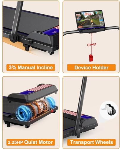 Image of Treadmill Under Desk Walking Pad,2 in 1 Folding Treadmill for Home /Office with Remote Control and APP,LED Display