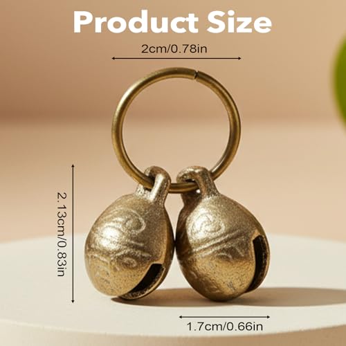 LXUEJIE 2 Stück Laute Hundeglocken, Messingglocken Glocken für Katzen und Hunde Ortungsglocke Vintage Hundeglocke Kleine Glocke Halsband Anhänger für Haustiere Trainieren Heimtürdekoration