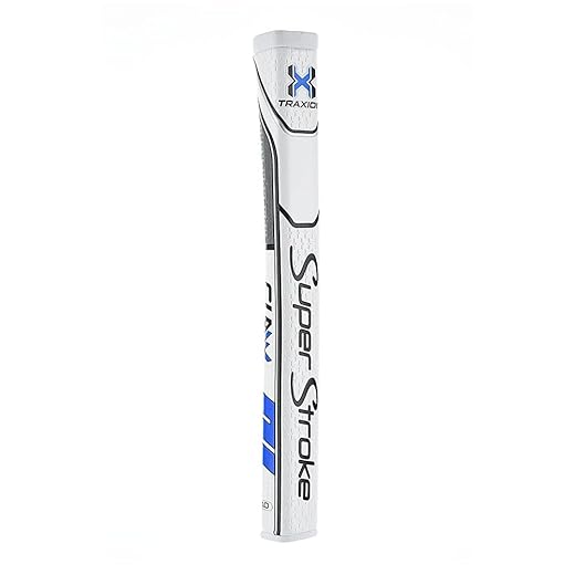 SuperStroke Traxion Claw® Golf Putter Grip, White/Blue (Claw® 2.0) | Advanced Surface Texture that Improves Feedback and Tack | Minimize Grip Pressure with a Unique Parallel Design | Tech-Port