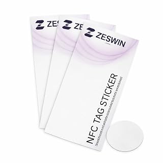 ZESWIN (Pack of 10) NFC Sticker RFID NFC Tag 144 Bytes Memory Programmable, Editable & Rewrittable NFC Sticker Compatible with All NFC Phones & Readers Smart Automation & Access Control