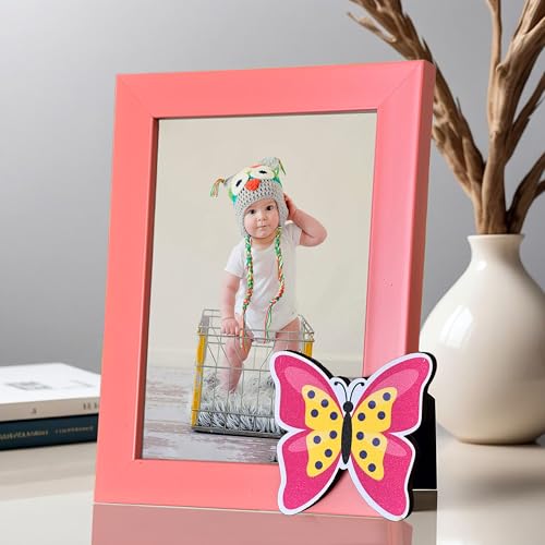 Image of Art Street Customized Cute Cartoon Character Design Wooden Table Photo Frame For Children Kids Return Gifts Birthday Party In Bulk For Girls Boys For Age 6-10, 6-12 Years ( Peach, Picture Size: 5x7 Inch)