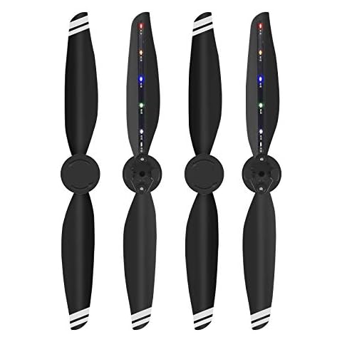 RIGINADO 2 Pair Mavic Air 2 Flash Propeller, Low Noise Foldable Props Rechargeable LED Flash Propellers for DJI Mavic Air 2 Drone Cover