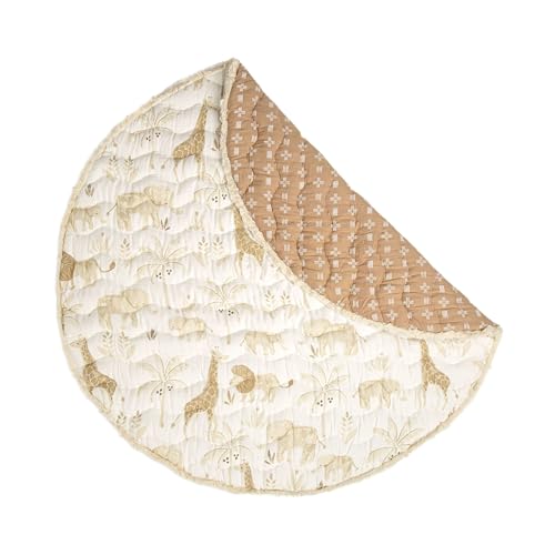 Image of Crane Baby Activity Mat, Infant and Baby Quilted Playmat for Boys and Girls, Safari Animal, 40” x 40”