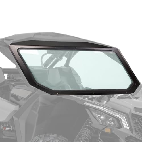KUAFU Full Glass Windshield with Sun Visor Compatible with 2017+ Can-Am Maverick X3 & X3 MAX Including 900 Turbo Turbo R DS RS RC MR & RR Models
