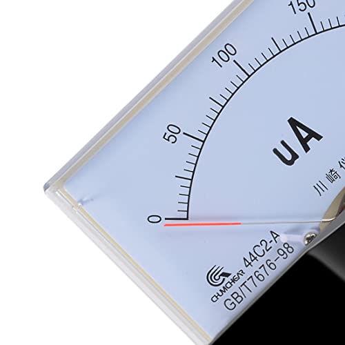 Image of uxcell Analog Current Panel Meter DC 0-200uA 44C2 Ammeter 100x12.7x80mm for Circuit Testing Charging Battery Ampere Tester Gauge Pack of 1