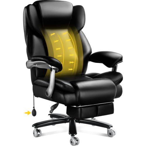 Image of 500lbs Reclining Big and Tall Office Chair for Heavy People with Foot Rest