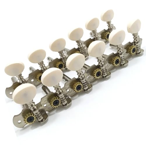 12 弦アコースティックギターチューニングピンクロームヘッド 6L 6R 楽器交換部品 ギターチューニングボタンマシンヘッド