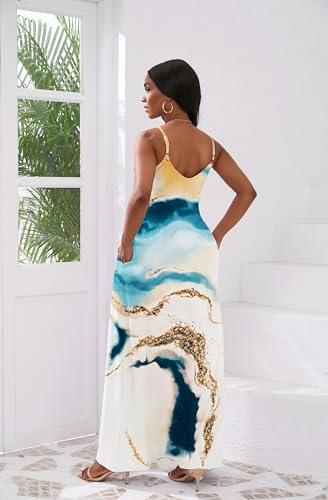 Image of vunahzma Womens Casual Fashion Sleeveless Plus Size Loose Long Sexy Maxi Dress with Pockets