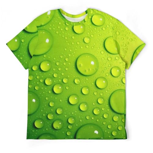 Tshirt homme vert goutte d'eau résistant au quotidien avec col rond classique confortable